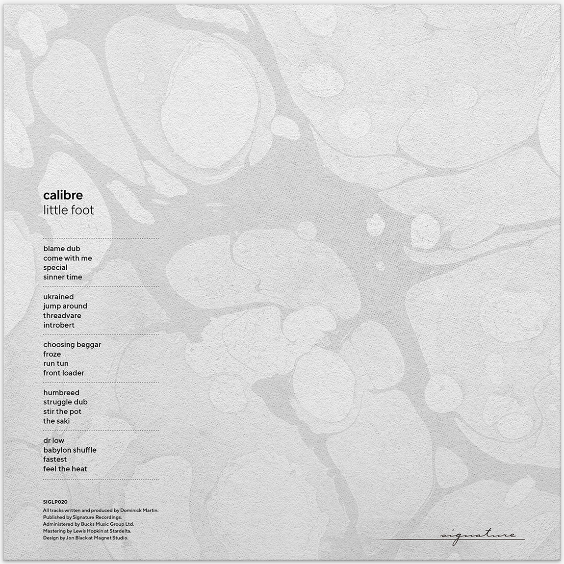 Calibre. Little Foot album box.